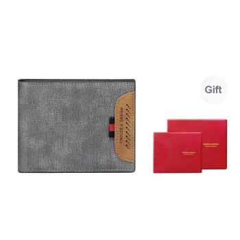 CNOLES Synthetic Leather Wallet Coin Purse Men's Dreamy Gray