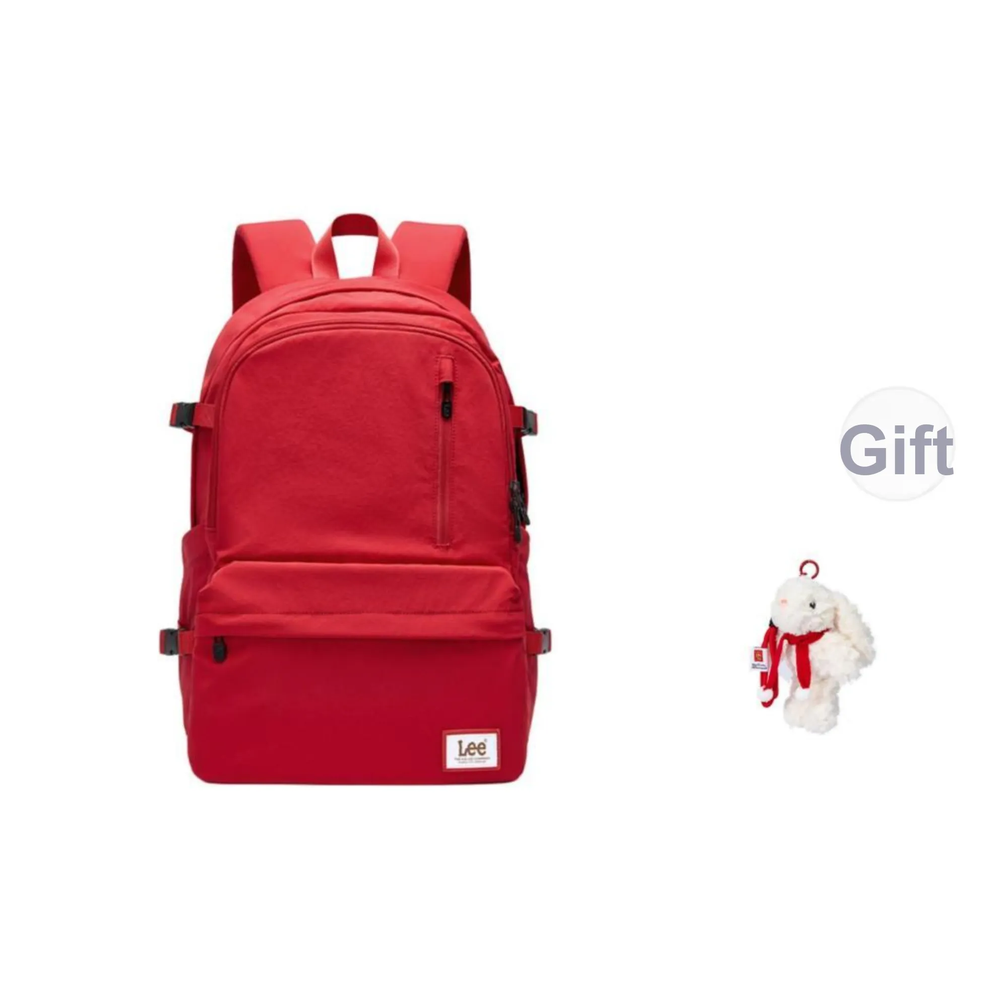 Lee Fabric University Student Travel Backpack Women's Preppy Red