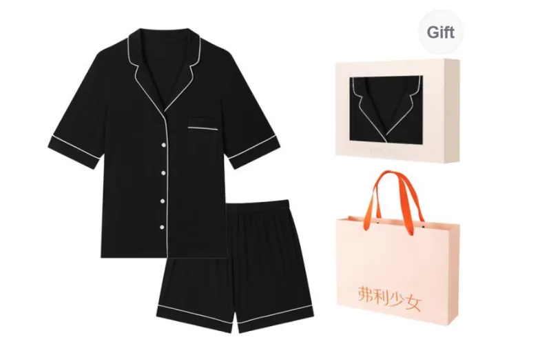 FREELASS Pajama Gift Box Summer Women's Black-0