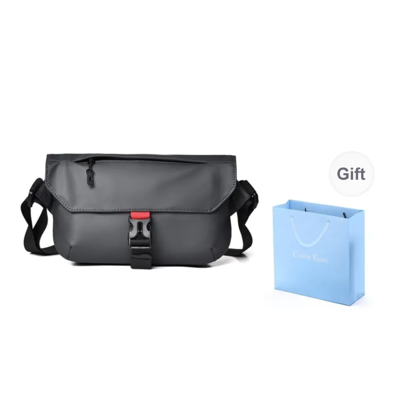 COLINS KEIRS Fabric Crossbody Biker Cycling Bag Commute One Shoulder Small Bag Men's Black/Gray/Blue-11