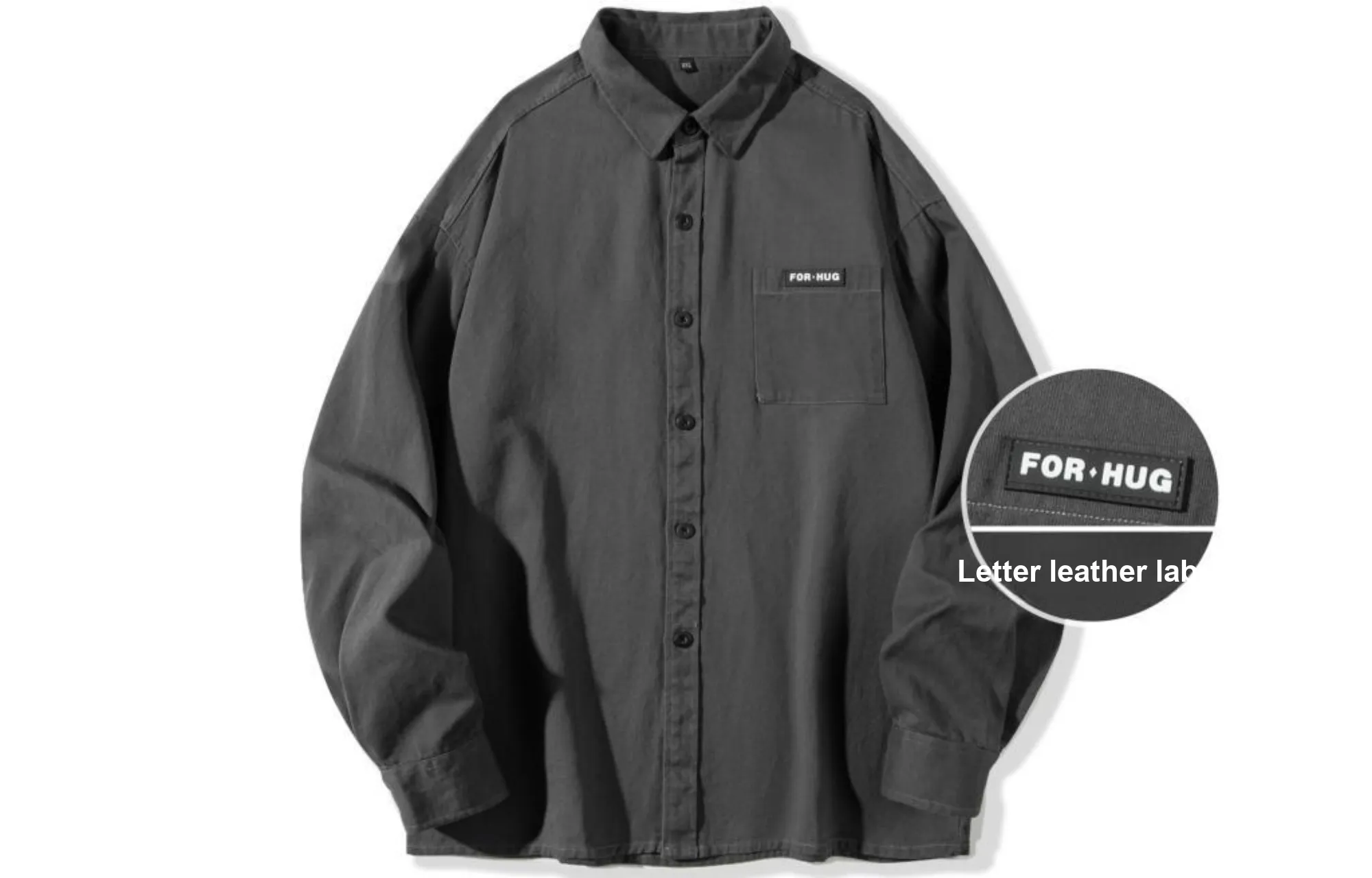 FORHUG Длинный рукав рубашка унисекс