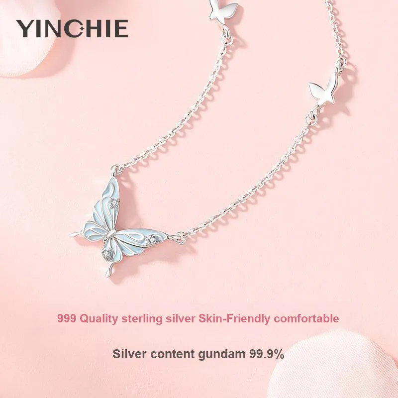 YINCHIE 999 Fine Silver Necklaces Women's-2