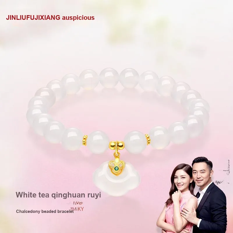 JINLIUFUJIXIANG Chalcedony Jade Bracelets Unisex-1