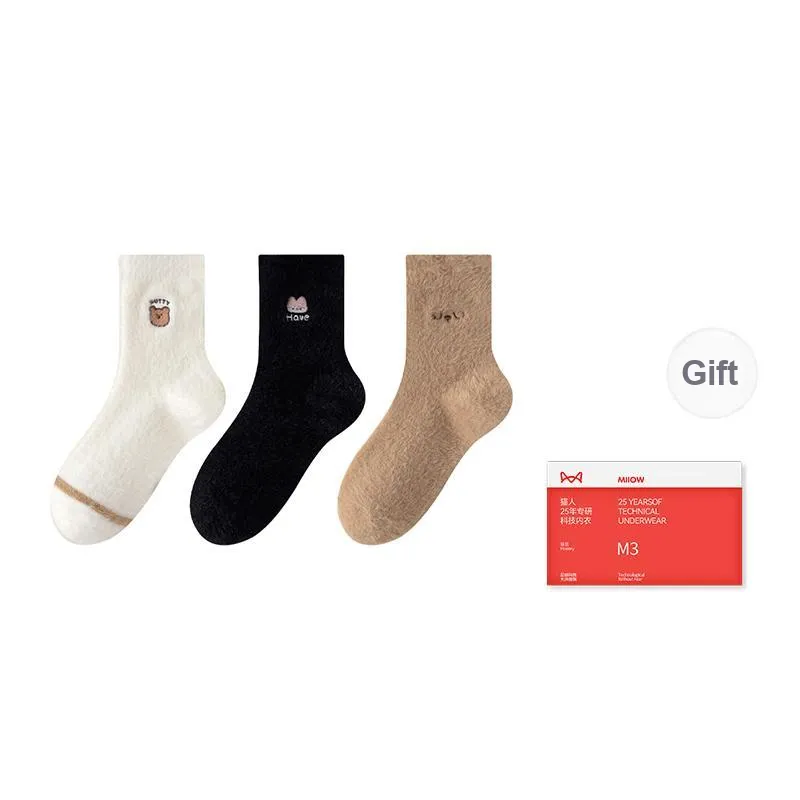 MIIOW Trend Party Series Mid Calf Socks Women's Shopping Bag 3 Pack-4