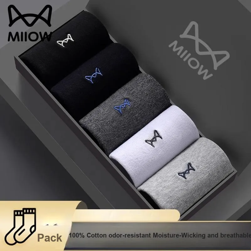 MIIOW Mid-Calf Socks Men's 5 Pack-13