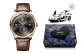 Rose Case Black Dial Brown Leather Strap