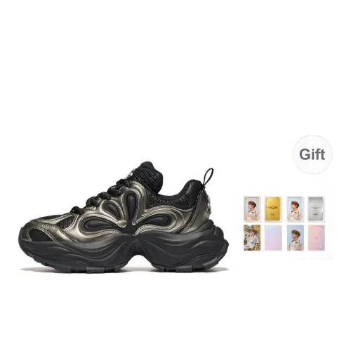 Palladium Petal Shoes Wear Resistant Slip Resistant Low Top Chunky Sneakers Women's Black