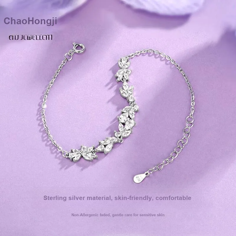 CHAOHONGJI 925 Sterling Silver Bracelets Women's-4