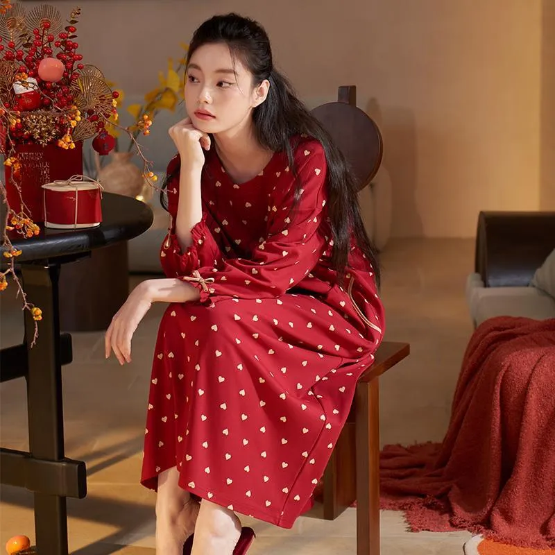 Xuan Liang Nightgown Women's Maroon-3