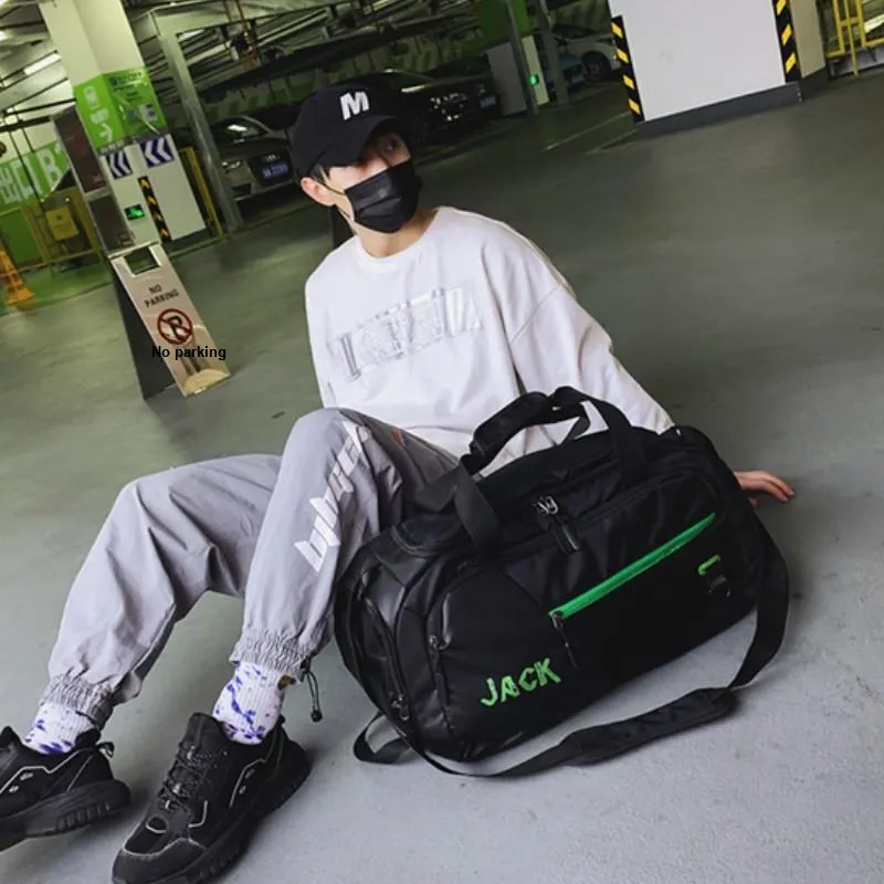 PULUWIRR Oxford Gym Bag Medium Size Unisex White, Black-3