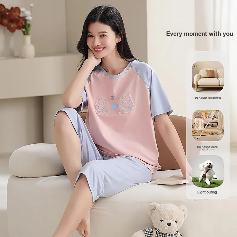WANANNI Pajama Set Women's Blue-2