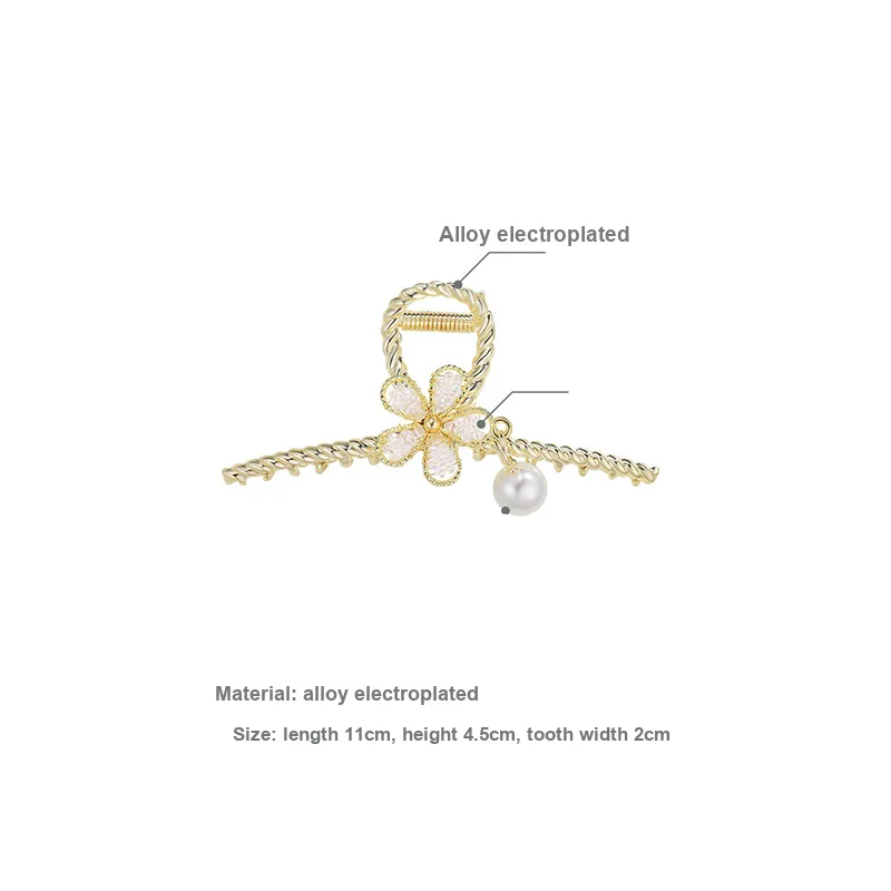 Yiru Alloy Metal Claw Clip Headpiece Hair Accessory Women's-4