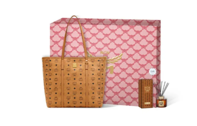 MCM Anya Top Zip Shopper Visetos Medium Cognac-5