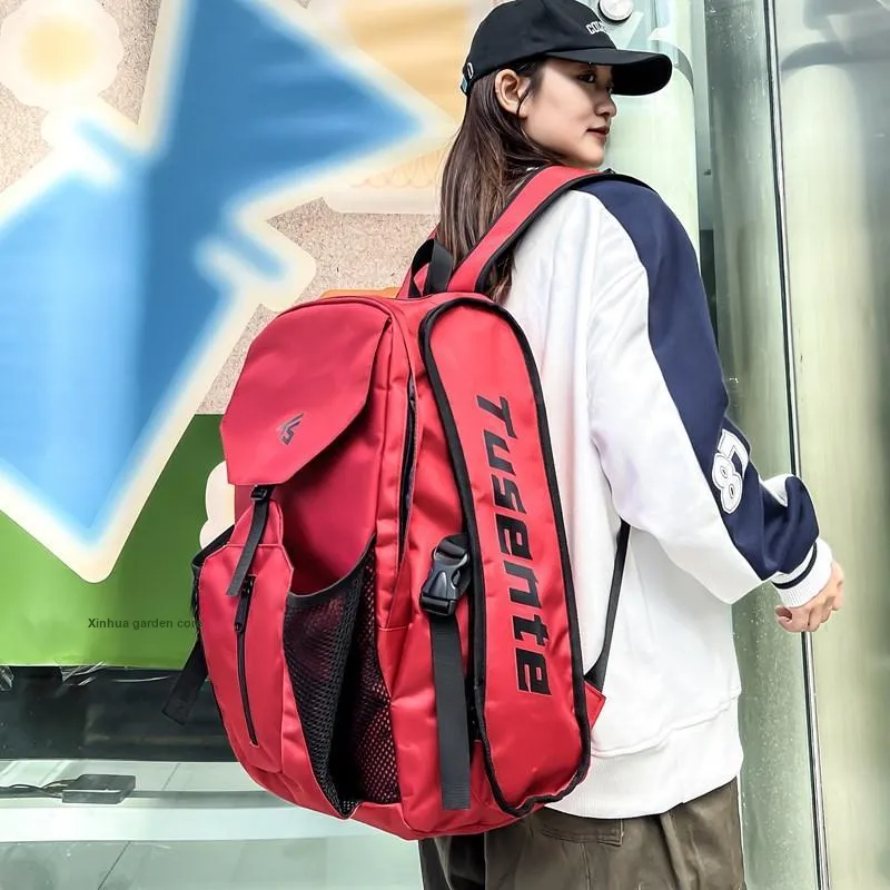 Yalu Oxford Backpack Unisex Light Gray/Dark Gray/Black/Red-17