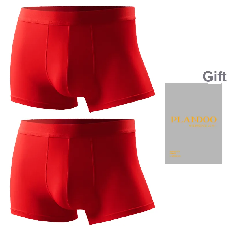PLANDOO Underpants Men's Shopping Bag Combo Set Red-0