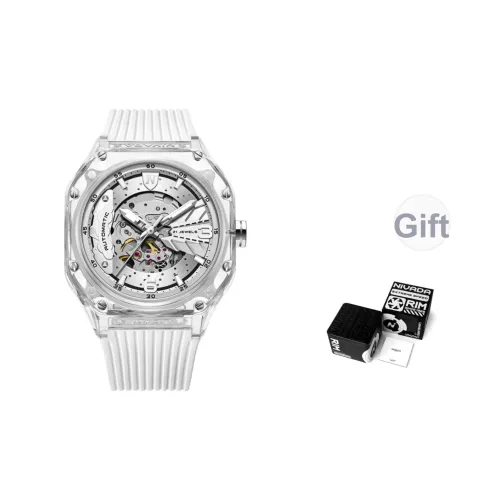 NIVADA Small Ice Cubes Автоматический Механический Механизм Унисекс Часы С Человеческим Костью Циферблат Силиконовый Ремешок