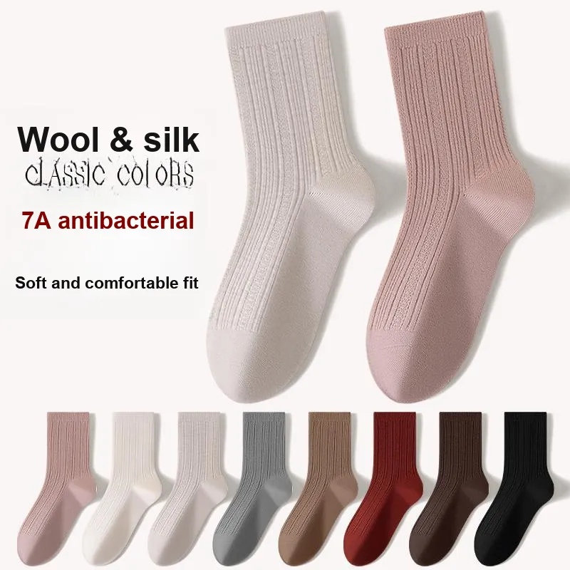 MIIOW Mid Calf Socks Women's 5 Pack-1