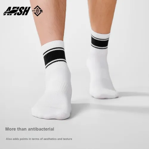 AFISH Mid Calf Socks Men's 5 Pack Shopping Bag