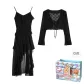 Coat+Black Camisole Dress (Shopping Bag)