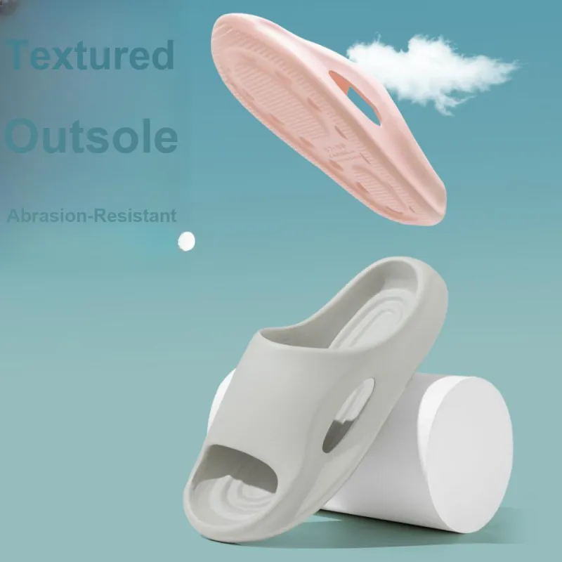 JINGEYU Side Hole Slide Slipper With Squashy And Bouncy Feeling For Indoor Home Use, Thick Bottom Bathroom Slippers-6