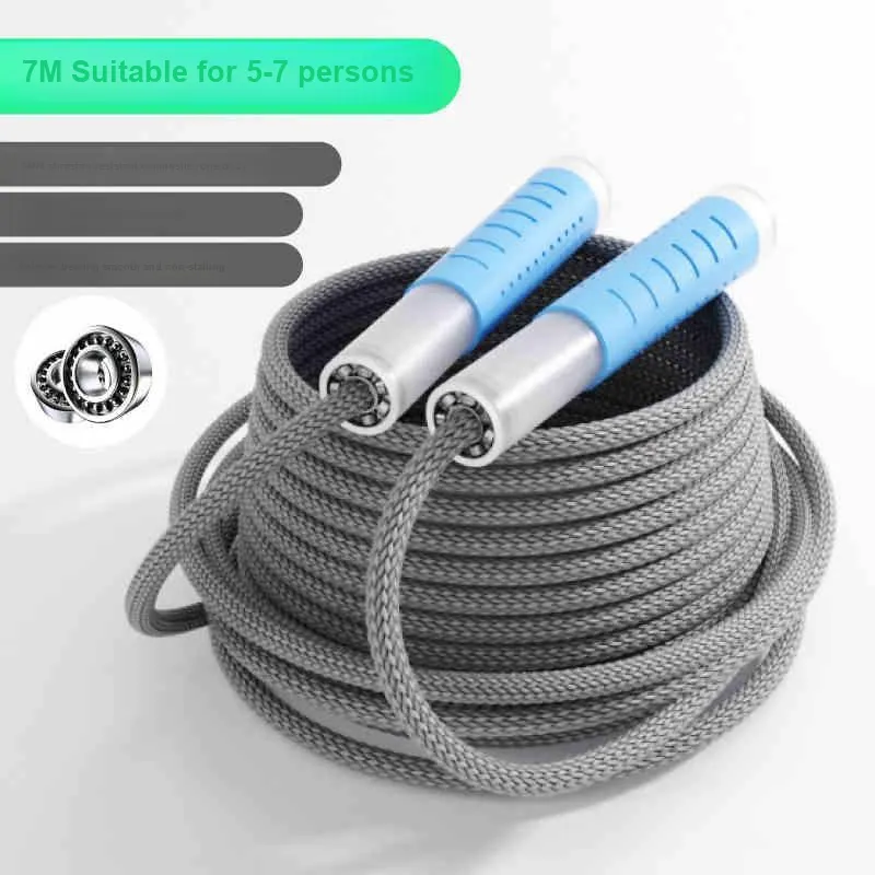 YUEDONG Casual Entertainment Mechanical Counting Jump Ropes Teenagers Woven Rope, Silicone Controller Gray-5