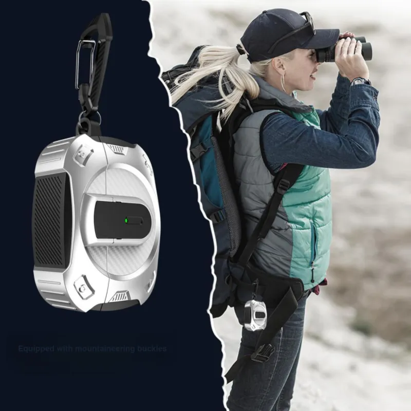 YOOVEI Airpods PC Anti Drop Impact Resistant Mecha Advanced Trendy Fashion Bluetooth Protective Case Headphone Cases-6