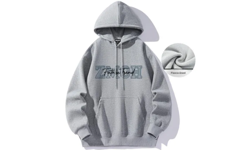 ZMOH Fleece Lined Hoodie Unisex Couple's-16