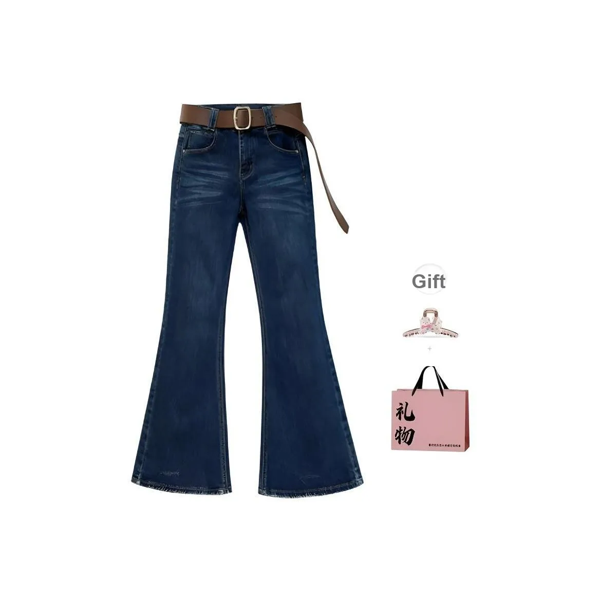 Princess Berdele Синий Утолщенный и с флисовой подкладкой с подарками заколка-краб + эксклюзивная сумка для покупок женские джинсы