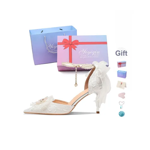 Take the Qin Низкий каблук Высокий каблук Женские Экрю