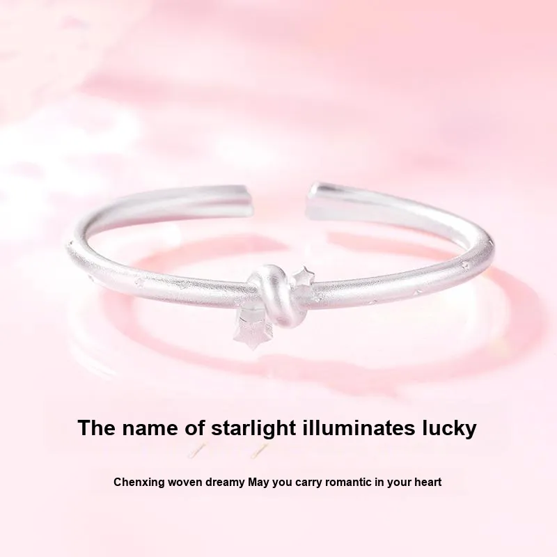 ZSY 999 Fine Silver Sterling Silver Bangle Women's-2