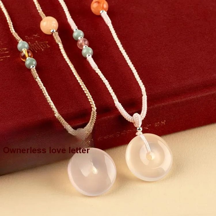 LUXLINE Agate Jade Necklaces Unisex-16