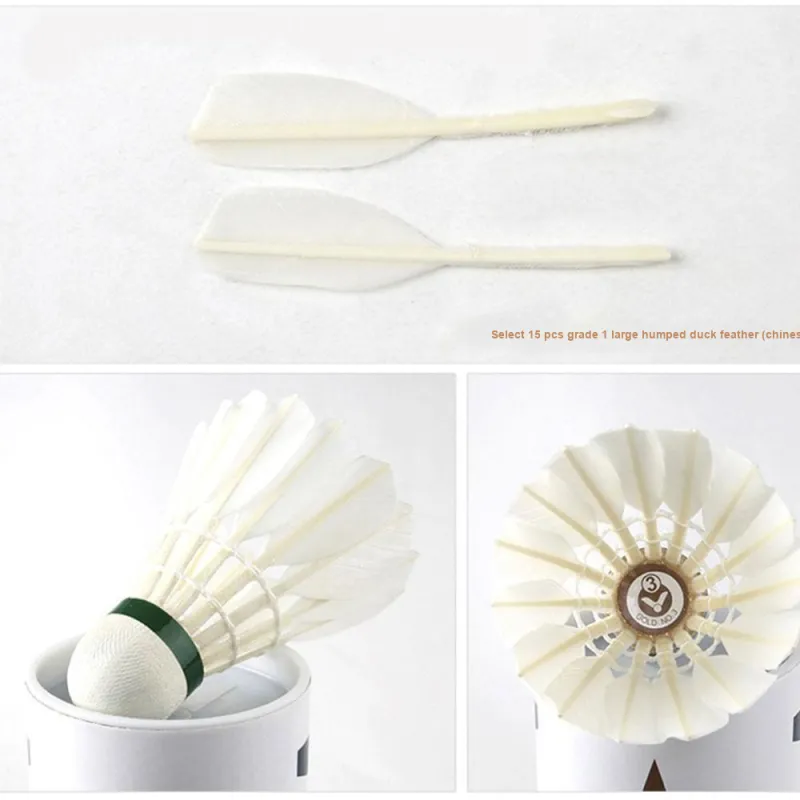 VICTOR GOLD NO.3 Duck Feather Shuttlecock 12 Pack Water Duck Feather All Round Duck Feather Shuttlecocks-3