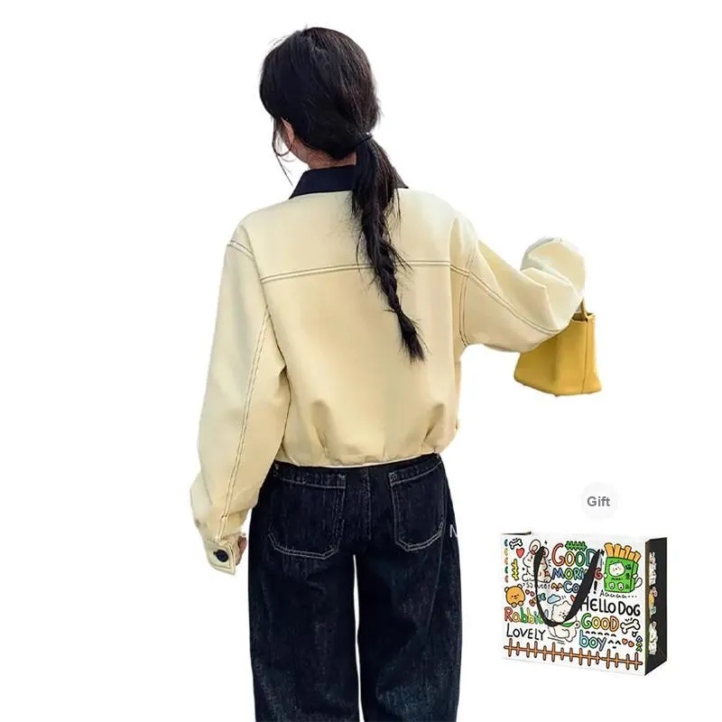 OURUOKE Cropped Coats Women's-5