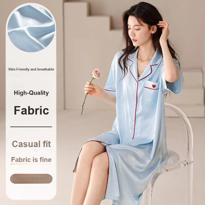 XISHE Nightgown Women's Sky Blue-1