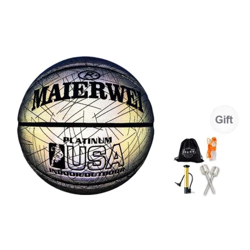 Melway PU Basketball Silver Gray Size 7 Reflective Glow Men's