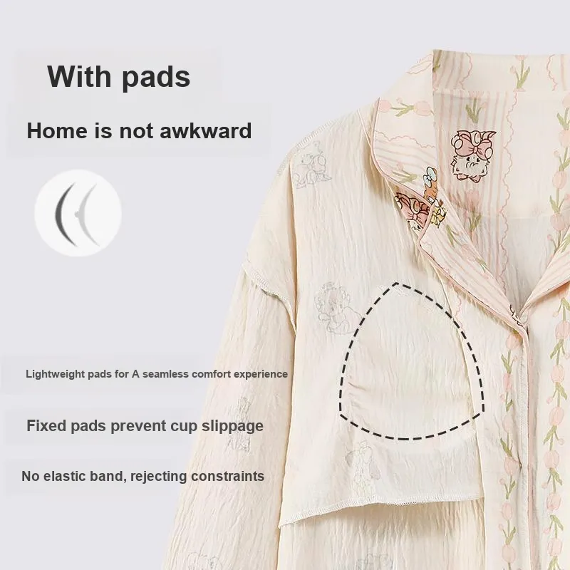 XIAFENYAN Pajama Set Women's Apricot-4