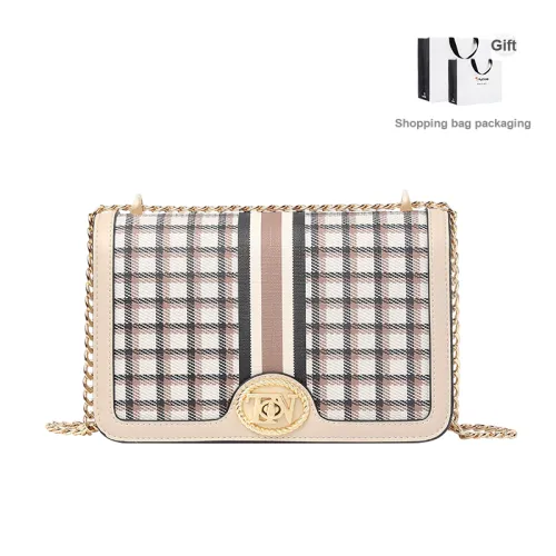 TUCANO PVC Chain Bag, Small Square Bag, Crossbody Bag, Shoulder Bag Medium Size Women's Ecru