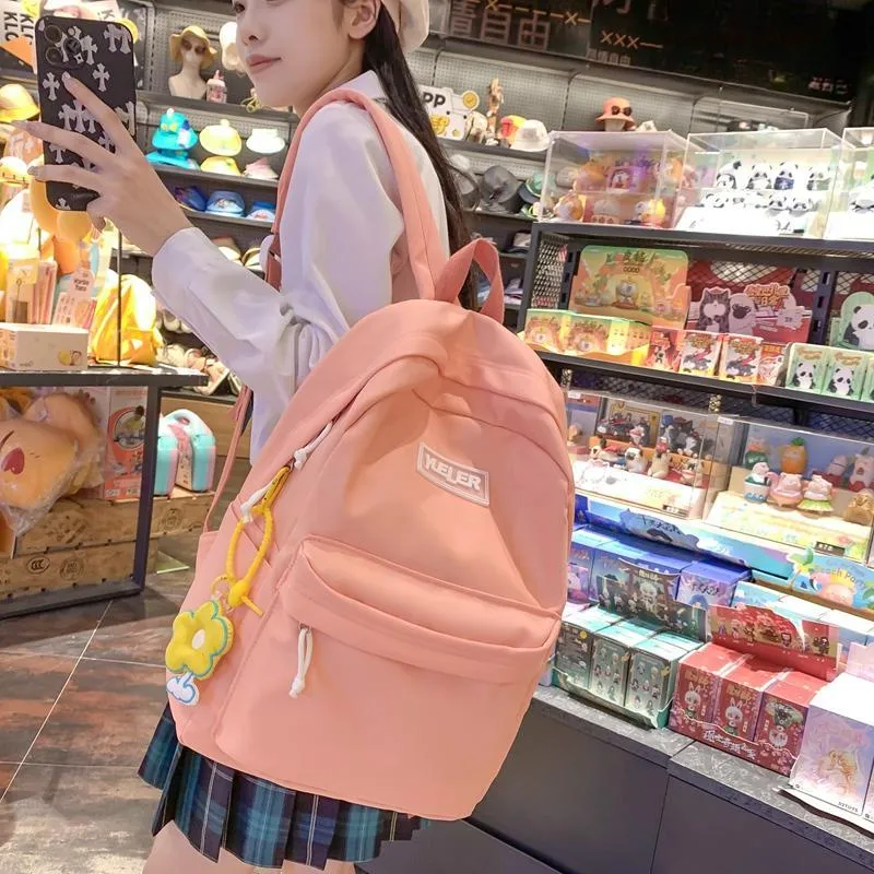 HCXK Nylon Backpack Unisex White/Black/Green/Blue/Pink-25