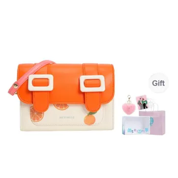 MERIMIES Artificial Leather Satchel Bag Shoulder Bag Women's Orange Summer Orange