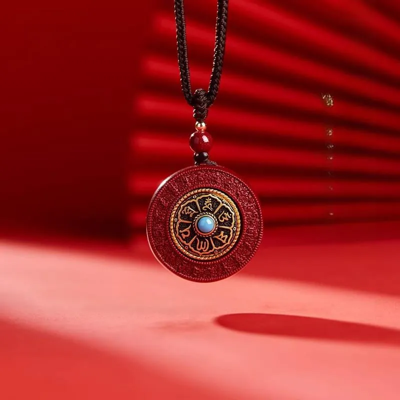 The Thousand Seals Family Reconstructed Cinnabar Necklaces Unisex-1