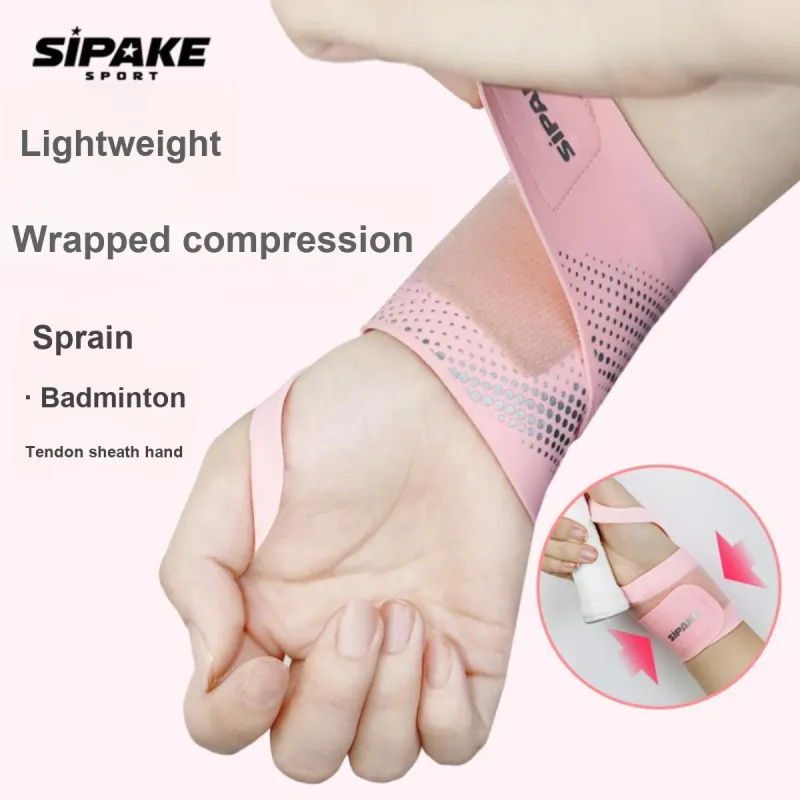 SIPAKESPORT Tennis Badminton Sprains/Broken Bones Wristbands Compression Pink Print Unisex Professional Protective-3