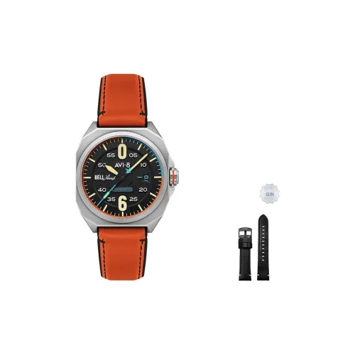 AVI 8 Мужские наручные часы Автоматический механический механизм Черный циферблат