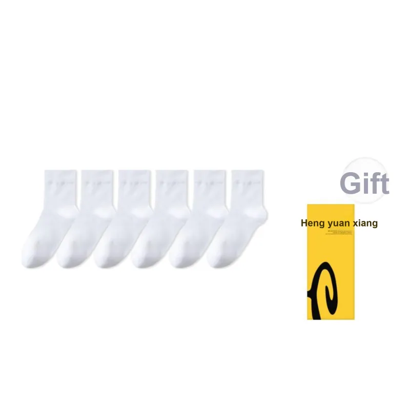 H YXIANG Mid Calf Socks Men's Box 6 Pack-2