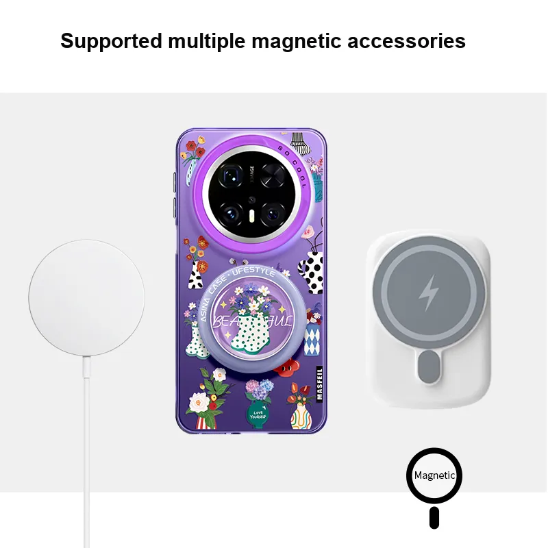 Marsfield Acrylic Material Soft Edge Magnetic Artistic Vase Phone Cases Compatibility Huawei Mate 70/60/50 Pro-3