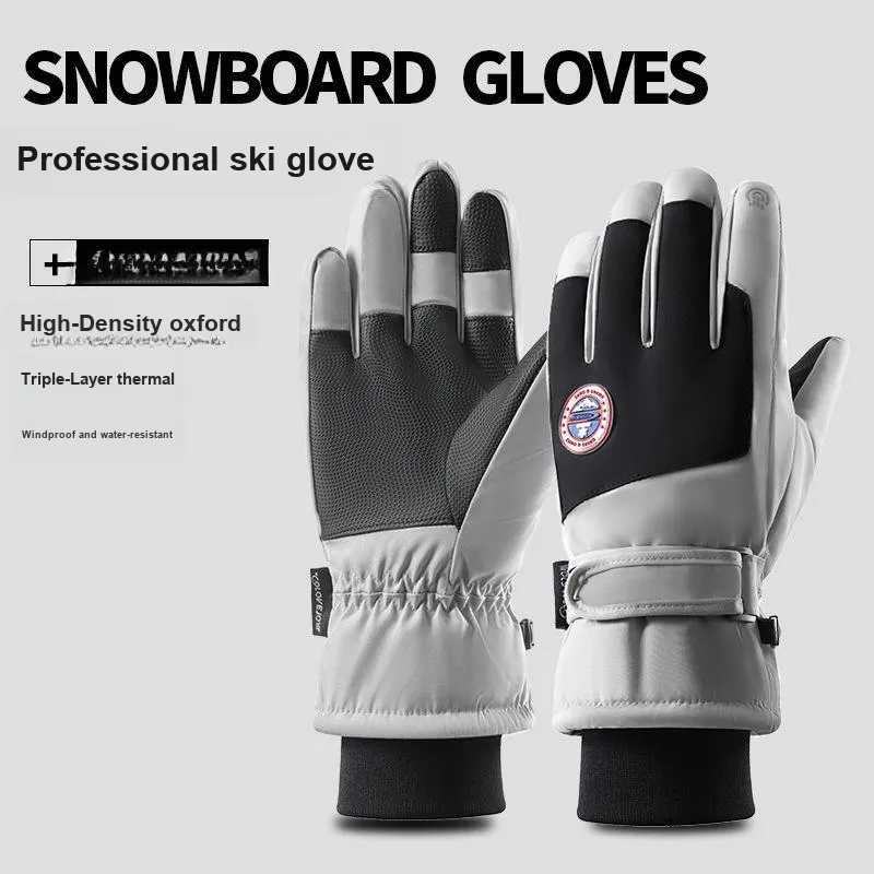 AS FISH Ski Gloves Anti Slip Wear Resistant Outdoor Sports Gloves Unisex-2