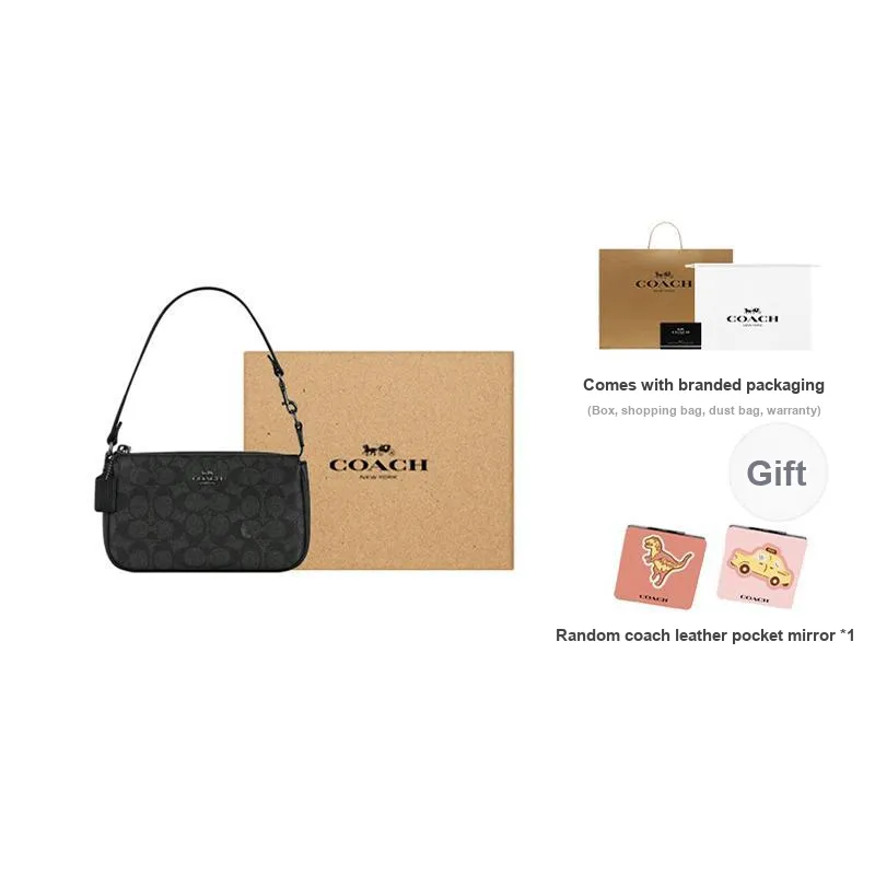 COACH Nolita Polyvinyl Chloride Pochette, Shoulder Bag Trumpets Women's Dark Gray-11