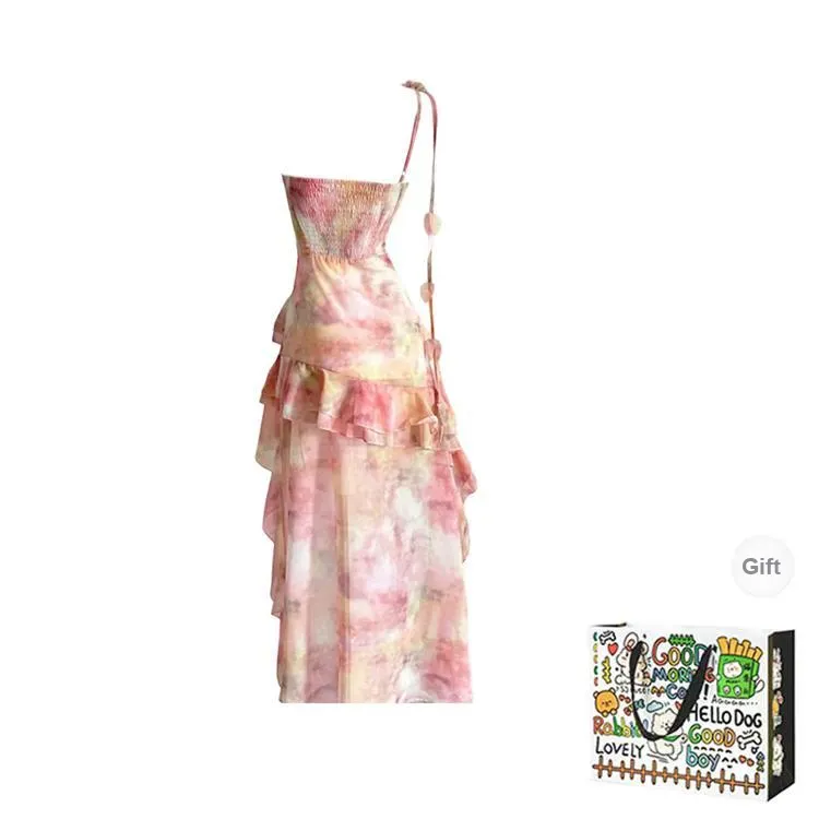 BVODE Sleeveless Dresses Women's Pink Camisole Floral Dress Shopping Bag-1