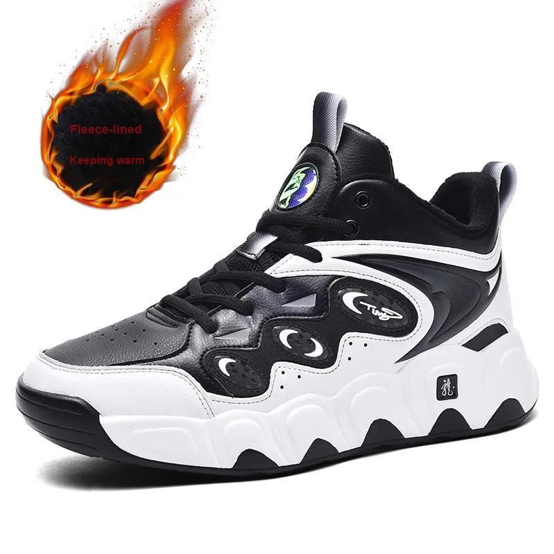 MUSHILANDI Height Increasing Thermal Mid Top Basketball Shoes Men's Black-20