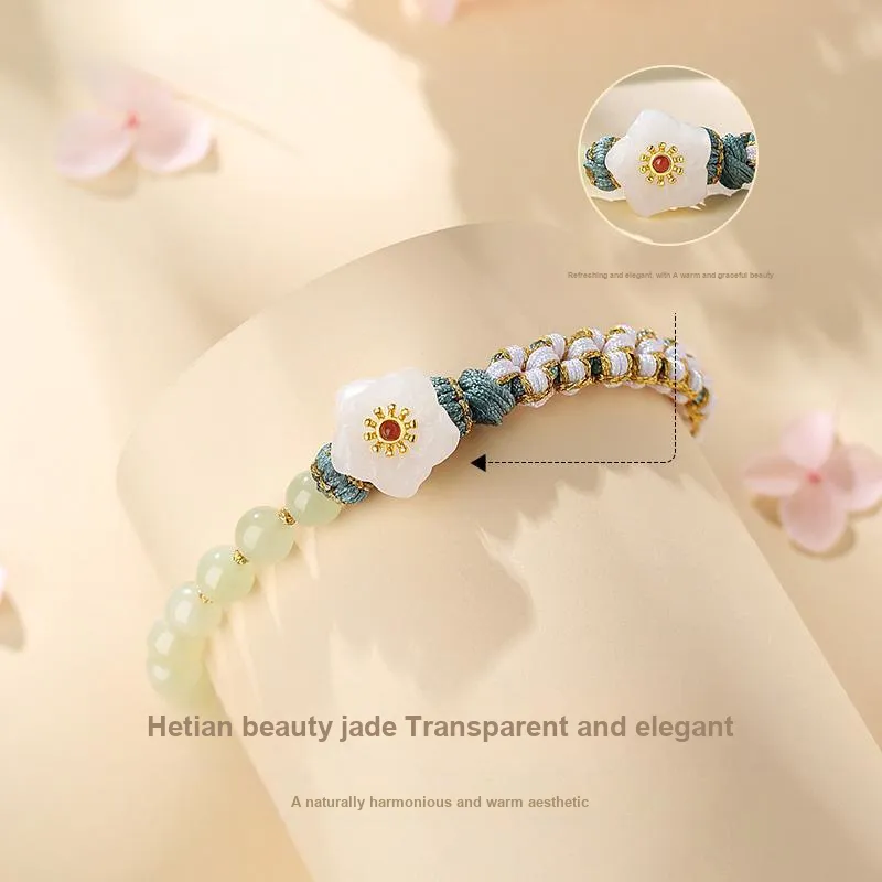 Fu Ru Ji Hetian Jade Bracelets White Jade/Pale Greenish White Jade Women's-2