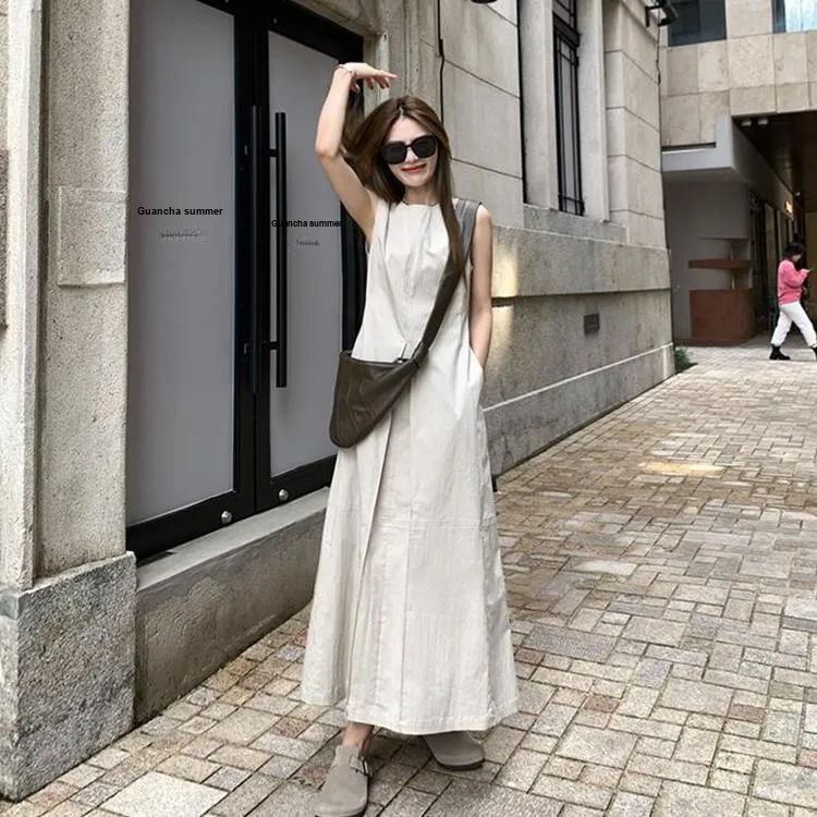 GUOZHEN Sleeveless Dress Women's-4